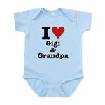 CafePress - I Love Gigi Infant Bodysuit - Cute Infant Bodysuit Baby Romper Sky Blue