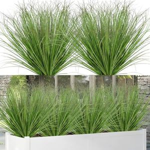 Betylifoy Artificial Grass Plant 20 Bundles UV Resistant Faux Wheat Grass Fake Shrubs Plant Outdoor Grass Artificial Greenery Tall Stems for Indoor Outdoor Window Home Decor