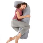 Pregnancy Pillow for Sleeping, J Shape Comfort Velvet Maternity & Body Pillow, Nursing, Support Full Body Pillow for Pregnant, Support Hips, Leg, Back for Pregnancy Pillow with Removable and Washable