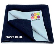 BeyBee Waterproof Quick Dry Sheet for Baby| Bed Pad Anti-Piling Fleece Extra Absorbent Washable Matress Protector| Baby Bed Protector Sheet for Toddler Children, X-Large Size, 200 x 140cm, Dark Blue