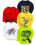 Kuchipoo Full Sleeves Boys Regular Fit T-Shirts - Pack Of 5, Multi-Colored (Tshrt-189, 4-5 Years)