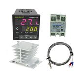 Inkbird AC 100 to 220V ITC-100VH Outlet Digital PID Thermostat Temperature Controller 40DA SSR White Heat Sink K Thermocouple