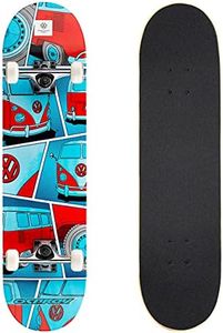 Osprey Volkswagen Professional Skateboard for Beginners - 31 Inch Double Kick Concave Adult Skateboard with ABEC 7 Bearings – 100KG Max User Weight– Official VW Designs