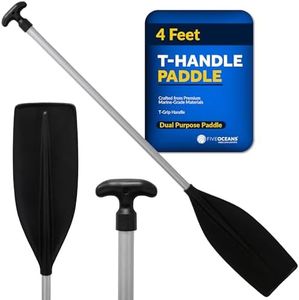 Five Oceans 4-Feet Canoe Paddle - Boat Paddle, T-Handle Oar Paddle for Canoe, Kayak and Small Boats - Corrosion-Resistant Floating Boat Paddles Marine-Grade Aluminum and Heavy-Duty Plastic - FO4722