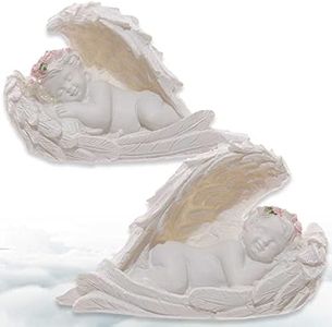 Lot de 2 anges miniatures endormis « Sweet dreaming angels » - Largeur : 6 cm - Décoration - Figurine de bébé ange