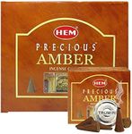 Precious Amber Incense Cones and Cone Incense Burner Bundle Insence Insense Hem Incense