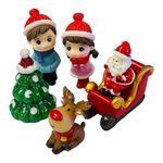 Moira 6 pcs Christmas Theme Miniature Decoration Items for Shops, Cake toppers Plants, Terrariums, Doll Houses, Fairy Gardens