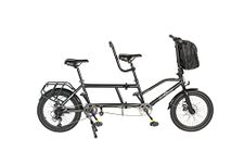 ECOSMO 20" New Folding City Tandem Bicycle Bike 7SP SHIMANO with Disc Brakes - 20TF01BL