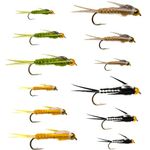 12 Bead Head Woven Stonefly Nymph, Trout and Bass Wet Flies for Fly Fishing Flies