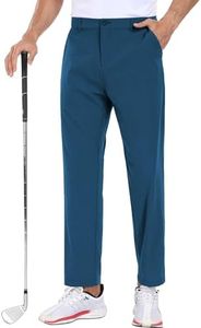 COOFANDY Men's 4 Way Stretch Golf Joggers with Pockets Slim Fit Work Dress Pants Athletic Casual Sweatpants Dark Blue