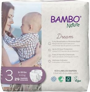 Bambo Nature Premium Eco-friendly Baby Diapers, Size 3 (9-18 Lbs), 29 Count