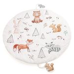 haus & kinder Baby Playgym For Babies | Activity Play Gym Mat With 2 Toys | Foldable&Durable Cotton Play Mat | Baby Crawling Mats For Floor For 0 To 24 Months (Woodland Animals), 1 Count, Multicolor