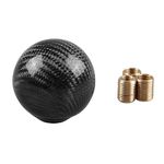 RYANSTAR Universal Shift Knob Gear Shifter Knobs with 3 Adapters Shifter Level Stick Carbon Fiber Style Round Ball Black