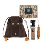 Balanced Oak Mushroom Foraging Kit - Leather Bag, Stainless Steel Knife with Brush & Glove Attachment - Explore, Collect, and Harvest Mushrooms