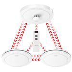 CPVAN Wireless Interlinked Smoke and Heat Alarm Scotland Bundle with 10-year Battery Life, Pre-Linked Fire Detectors for Home with Remote Control, EN14604/BS 5446, 3 Pack + 1 Remote（2nd Generation）