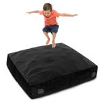 Goplus Crash Pad, 57"x57"/ 47"x35.5" Sensory Mat with Foam Blocks and Washable Velvet Cover for Kids and Adults Play, Therapy, Jump, Relax (57"x57",Black)