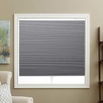 Cellular Shades Cordless Blackout Honeycomb Blinds Fabric Window Shades 23x64 inch, Cool Silver