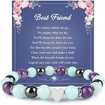 Natural Quartz Crystal Bead Bracelet – Healing Crystals and Stones Bracelet for Women – Girl Stretch Gemstone Bracelet, Handmade Reiki Bracelet (purple)