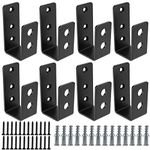 MUKLEI 8 Pack Door Barricade Brackets, Open Bar Holder U Bracket with Screws and Anchors, Heavy Duty Security Holder Bracket Stopper Tool Hanger for Barn, Shed, Garage Doors, Fits 2x4 Boards