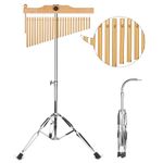 Bar Chimes Single-Row Wind Chimes with Adjustiable Height Tripod Stand Percussion Instrument Bell (Gold 25 Tone)