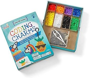 hand2mind Coding Charms, 15 Science Experiments, Coding for Kids Ages 8-12, Activity Book, Colorful Fuse Bead Patterns, Kids Coding, Fuse Bead Kit 18 Designs and 15 Key Chains, 2000 Fuse Beads 93398