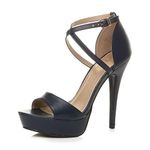 AJVANI Platform high Heel Peeptoe Cross Over Strappy Shoes Size 6 39