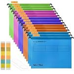 Suspension Files, MerryNine 15PCS Polypropylene Filing Cabinet Suspension Files with Tabs and Card Inserts for School Home Work Office Organization (Mixed Color, A4)