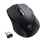 LODVIE Wireless Mouse for Laptop,2400 DPI Wireless Computer Mouse with 6 Buttons,2.4G Ergonomic USB Cordless Mouse,15 Months Battery Life Mouse for Laptop PC Mac Computer Chromebook MacBook-Black