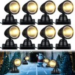 Accessories for Villages Building Light Christmas Village Collection Round Spot Lights Battery Operated Christmas Village LED Light with Switch Indoor String Lights for Christmas Landscape (4 Set)