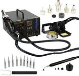 Aoyue 968A+ Professional SMD Digital Hot Air Rework Station with a Soldering Iron and Vacuum Pickup