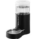 CZPET 7L Dog Cat Water Dispenser Stainless Steel Bowl Automatic Gravity Waterer, Large Capacity and Drinking Area Noise-Free for Pets Black