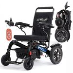 DECOMIL - Upgraded 25 Miles Range, Foldable Electric Wheelchairs, Electiric Powered Wheeelchair for Adults, Motorized Wheelchair with 2x250W Motors,Wheelchair for Elders