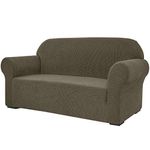 SU SUBRTEX 1-Piece Stretch Sofa Cover Spandex Jacquard Fabric Slipcovers for Couch, Sofa Armchair Anti-Slip Furniture Protector (Loveseat, Olive Grab)