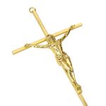 KUXBET Crucifix Wall Cross, Metal Wall Hanging Cross,10inch Gold Jesus Crucifix Home Décor, Gift for Family