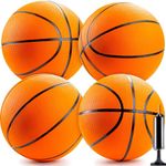 Bedwina Mini Basketballs - (7 Inch, Size 3) Pack of 4 - Mini Hoop Basketball Set with Air Pump for Indoor, Outdoor, Pool Parties, Small Hoops Basketball Game Party Favors for Kids