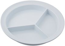 Sammons Preston Partitioned Scoop Dish, Melamine Plate with Dividers for Kids, Elderly, and Disabled, Divided Sections for Portion Control and Easy Scooping Walls for Limited Mobility