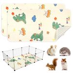 UPINS 2 Piece Guinea Pig Pee Pads, 47 x 24 Inches Guinea Pig Cage Liner Reusable Guinea Pig Mat for Small Animals Hamster Rabbit Squirrel