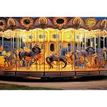 YongFoto 7x5ft Vinyl Photo Backdrop Carousel Playground Merry go Round Fun Fair Carnival Colorful Horse Figures Photography Background Portrait Photo Shoot Studio Props