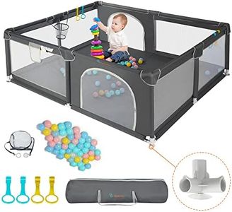 COMOMY Baby Playpen 200 x 180 x 66 cm, Playpen for Babies and Toddlers, Extra Large Play Pen with Activity Centre for Kids Indoor and Outdoor Use, Playard with Non-Slip Base, Breathable Mesh