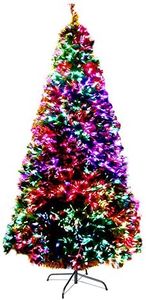 Jingle Jollys Christmas Tree 1.8m Prelit 300 LED Xmas Trees Fairy Light, Decorations Holiday Party Gift Home Garden Store, 6ft Multi Colour Optic Fibre Lights Easy Assembly