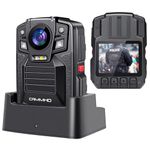 CAMMHD V8-32GB 1440P Body Camera 2 Batteries Working 10 Hours IP68 Waterproof 170° Wide Angle Night Vision Body Cam with Audio and Video Recording Used for Police Engineering