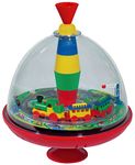Lena 52120 tin Toys Panorama Ø19 cm, Plastic Humming, Classical Pump Mechanism, Musical Locomotive, Stand, Spinning top for Children from 18 Months, Colourful