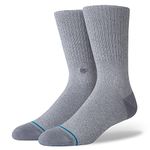 Stance Icon Crew Socks, Grey Heather, Large