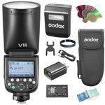 GODOX V1 Pro C V1Pro-C Camera Flash Speedlite for Canon, E-TTL II HSS 1/8000s, 2.4G Wireless, 2980mAh Li-ion Battery, V1Pro C 76Ws Round Head Speedlight Strobe with Detachable External Flash SU-1