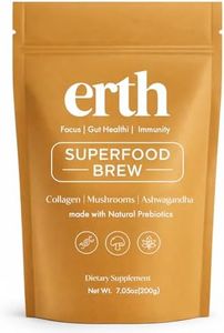 Earth Superfood Brew Coffee with Adaptogenic Mushrooms, Collagen & Ashwagandha – Low Acid Coffee, Daily Energy, Focus & Gut Wellness