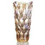 MagicPro Flower Vase for Decor Glass Gold Vase 11.8" Tall