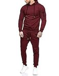COOFANDY Men's Tracksuit 2 Piece Hooded Athletic Sweatsuits Casual Running Jogging Suit Set Wine Red XXL, Wine red, XXL