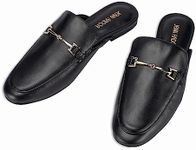 JENN ARDOR Mules for Women Flats Backless Loafers Shoes Slip On Slippers Pointed Toe Low Heel Work Slides Womens Mules Casual Shoes