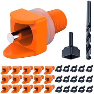 Lil'Clucker Horizontal Chicken Waterer Nipples, Pack of 15 Chicken Nipple Waterer with Drill Bits, Easy Install Automatic Chicken Waterer System, No Leak Chicken Water Feeder, Poultry Waterer - Orange