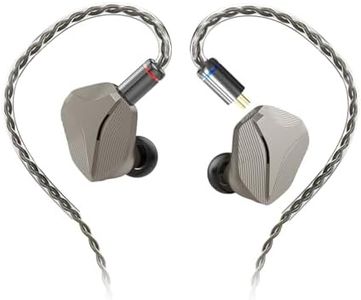 HIDIZS MP145 Headphones, Oversized Planar Magnetic Driver HiFi IEMs, Wired in-Ear Monitors with Earbuds, 2 Pin Detachable Cable(3.5mm Titanium)